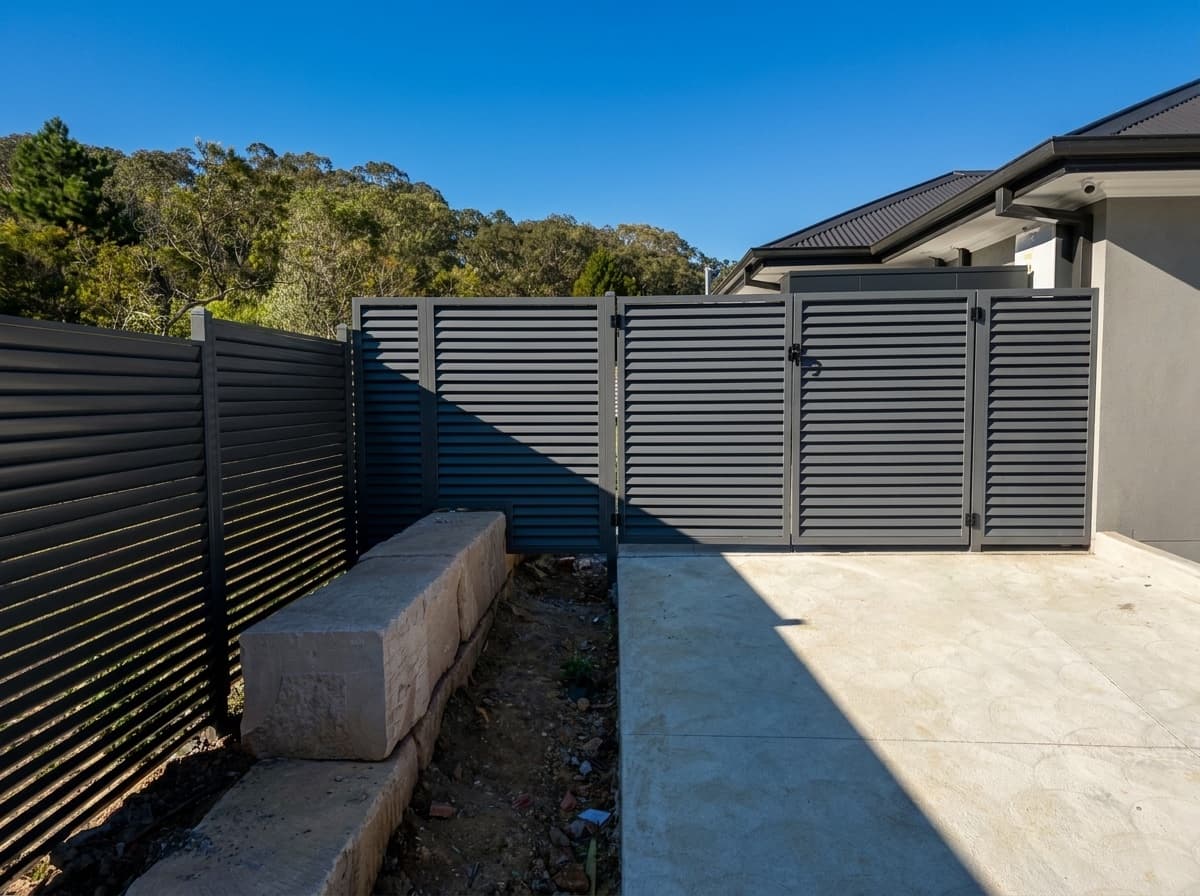 Aluminium louvre privacy screen